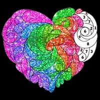 Valentine Glitter Color By Number